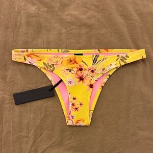 TRIANGL Floral Yellow Swim Bottoms - Medium